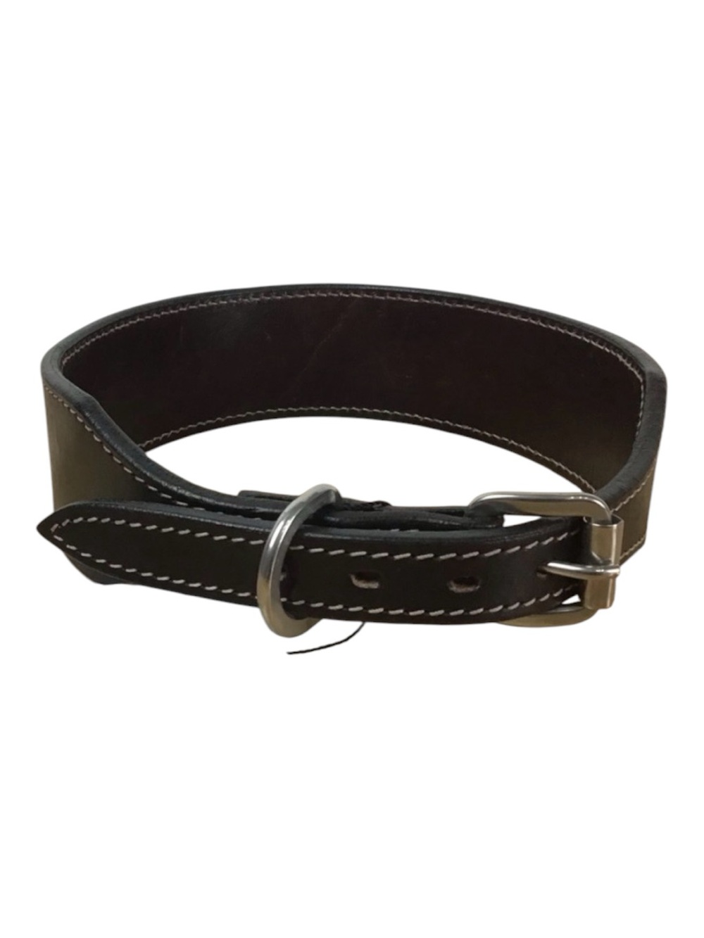 Madcow genuine leather contemporary country vibe dog collar handmade black red